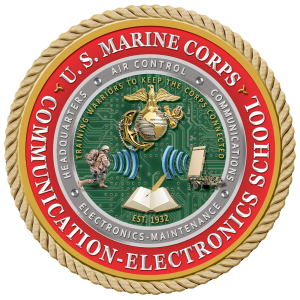 Logo of the US Marine Corps Communications and Electronics School